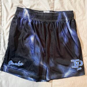 Inaka Power Black and Blue Thunderbolt Athletic Shorts